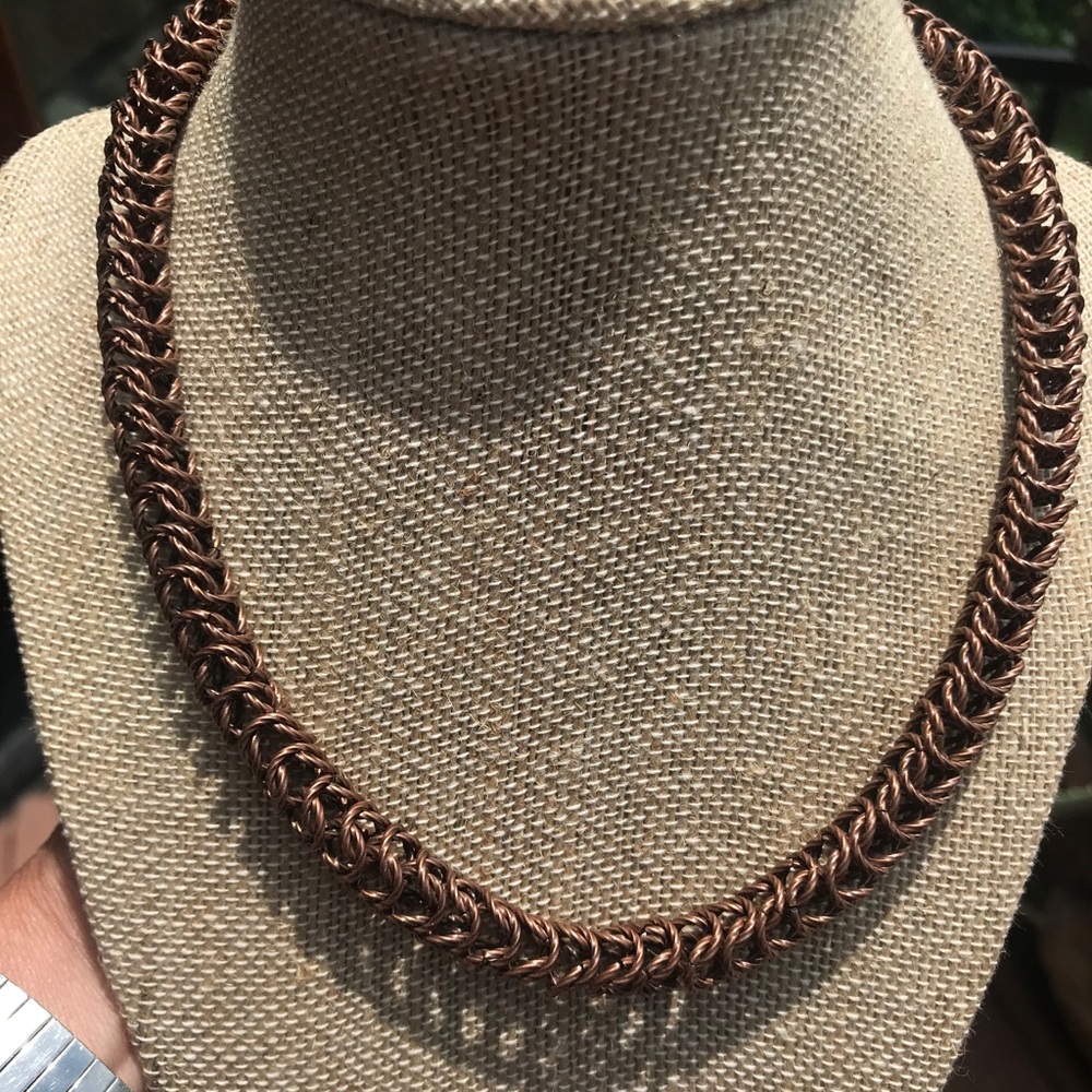 Copper chain link necklace